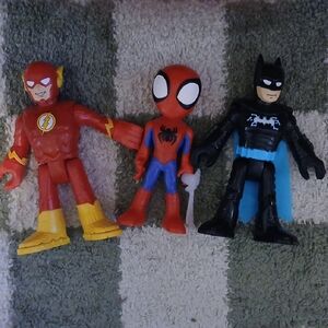 Giant Superhero Action Figure Set 10"-12" Tall FLASH, SPIDERMAN, BATMAN